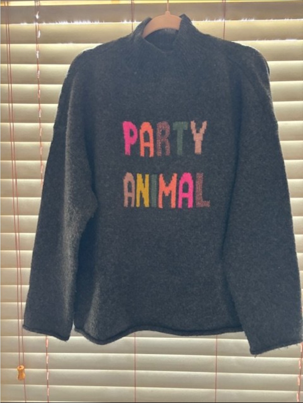 Loft Lou& Grey Gray 'Party Animal' Pullover Sweater size-XL EUC